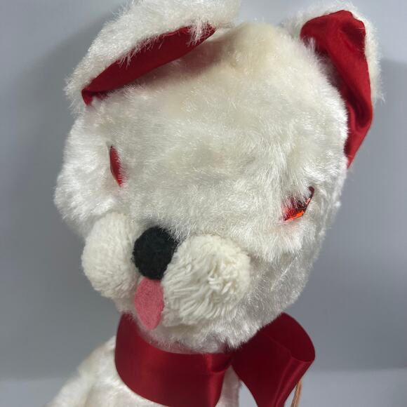 Vintage 1960's Dollcraft Laverne & Shirley Boo Boo Kitty Stuffed White & Red 20" - Picture 10 of 10